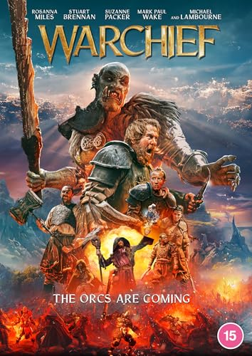 DVD cover for “Warchief” featuring fantasy characters and a fiery landscape.