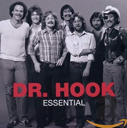 Black and white photo of band Dr. Hook with red text "Dr. Hook Essential".