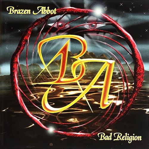 CD cover with "BA" initials inside a red circular frame over a dark landscape.