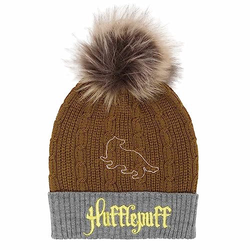 Harry Potter - Hufflepuff House Fur (Unisex Yellow Beanie Pom) One Size