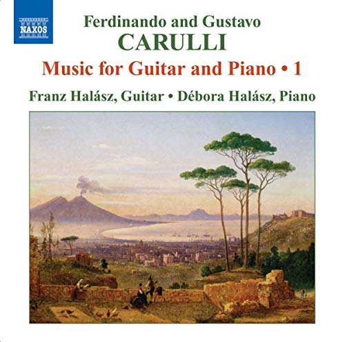 CD cover for Carulliās āMusic for Guitar and Pianoā with landscape painting.