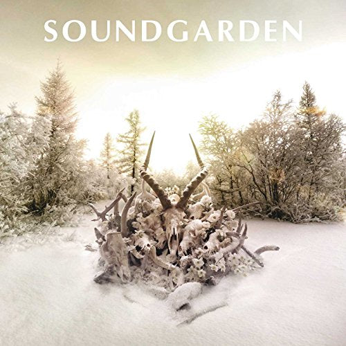 Soundgarden’s “King Animal” album cover: snowy forest with animal skulls and antlers.