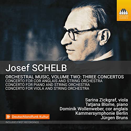 CD cover featuring a portrait of composer Josef Schelb and concert details.
