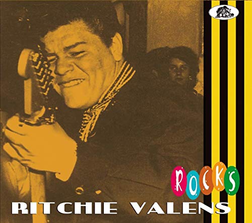 CD cover for Ritchie Valens’ “Rocks” album, featuring a portrait of Valens.