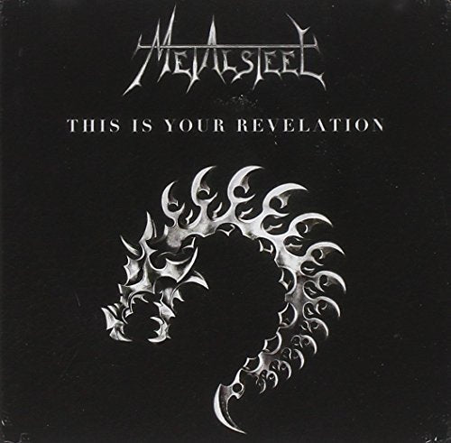 CD cover: black background with silver dragon and band logo "Metalsteel".