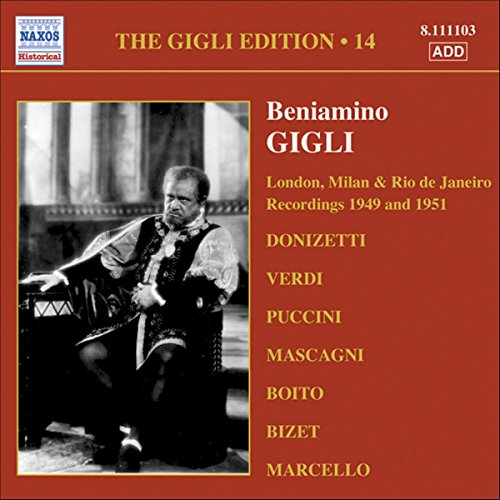 CD cover for Beniamino Gigli, Vol. 14, featuring a portrait of the tenor.