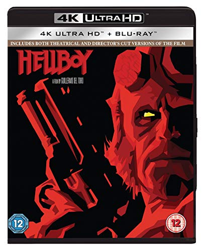 Hellboy Blu-ray case featuring a red, stylized portrait of the character.