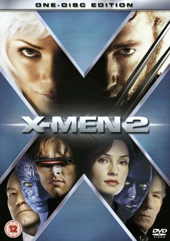X-Men 2 DVD cover featuring character portraits and a blue "X" design.