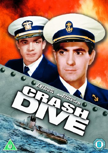 DVD cover for "Crash Dive" featuring two men in naval uniforms and a submarine.