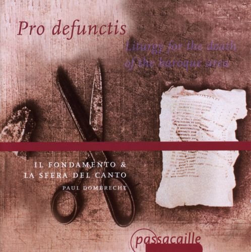 CD cover with scissors, paper, and text: "Pro defunctis" and artist names.