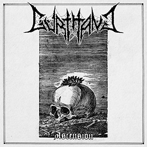 Black and white album cover with a skull and thorny crown illustration.
