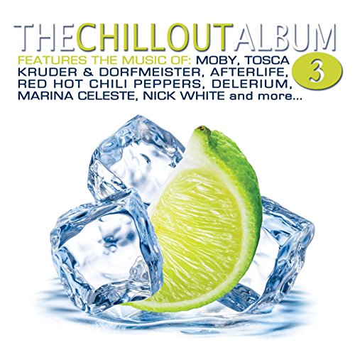 CD cover: lime slice surrounded by ice cubes, blue water.