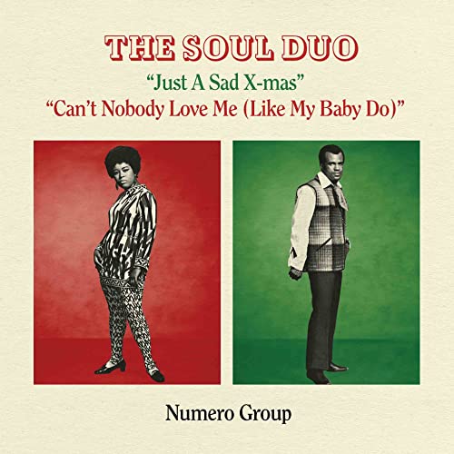 Vinyl record cover featuring a man and woman in split-color portraits.