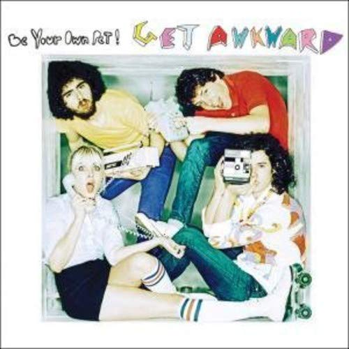 CD cover with four people in colorful, retro-style clothing posing awkwardly.