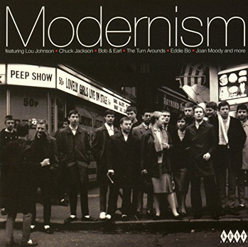 CD cover for "Modernism" featuring a black and white street scene.