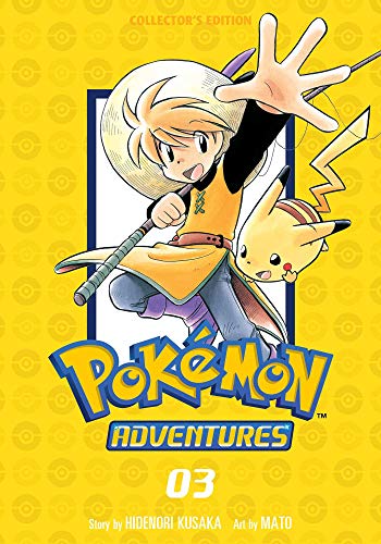 Colorful manga-style Pokémon illustrations on a book cover with bold typography and graphics.