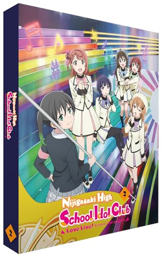 Blu-ray cover featuring anime girls in school uniforms with colorful stage backdrop.