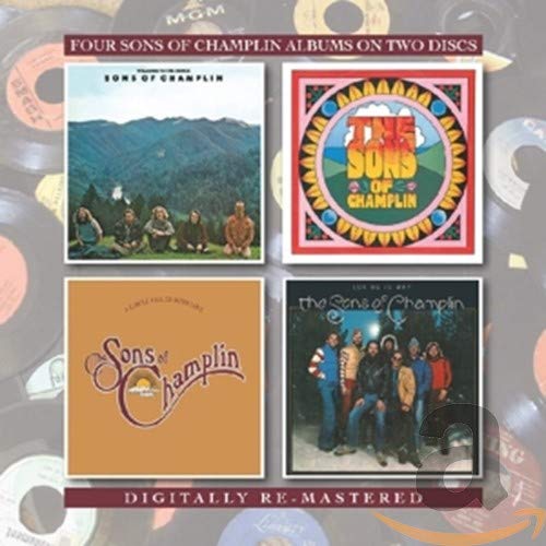Four album covers by The Sons of Champlin on a black background.