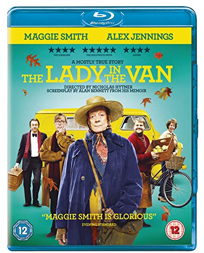 Blu-ray cover for "The Lady In The Van" featuring Maggie Smith and cast.