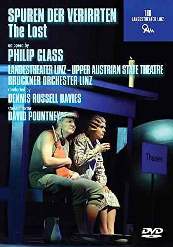 DVD cover for Philip Glass opera “The Lost,” featuring stage performers.