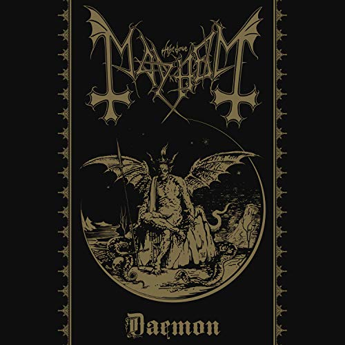 Mayhem “Daemon” CD cover: dark illustration of a winged demonic figure.