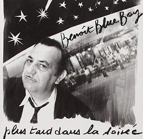 Black and white CD cover featuring portrait of a man and city scene.