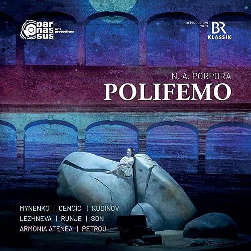 CD cover for Porpora's "Polifemo" featuring a woman on large rocks.