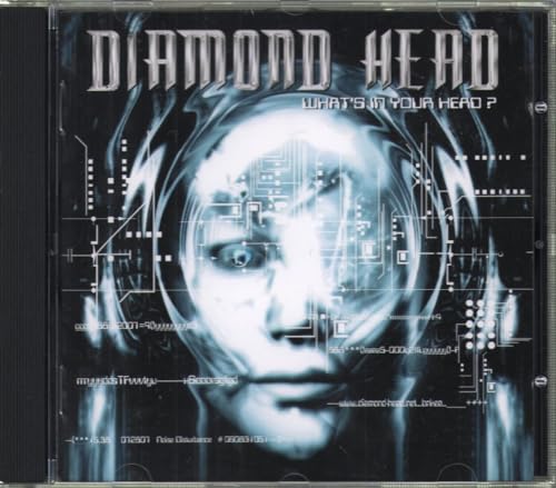 CD cover for Diamond Head’s “What’s In Your Head?” with a brain scan image.
