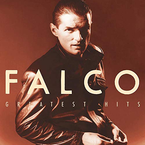 CD cover featuring portrait of singer Falco in a leather jacket.