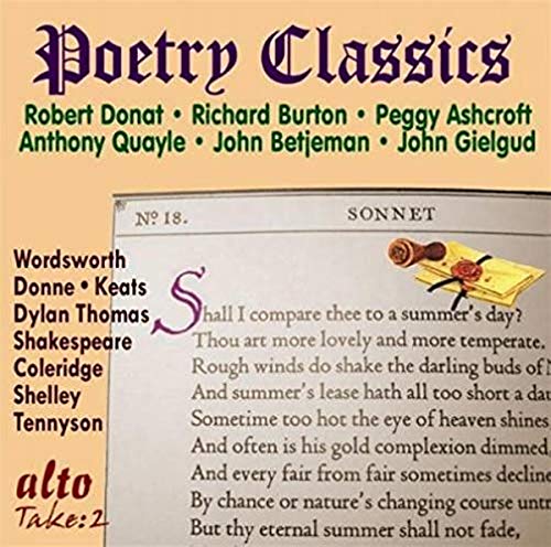 CD cover featuring poetry readings by Donat, Gielgud, and others.