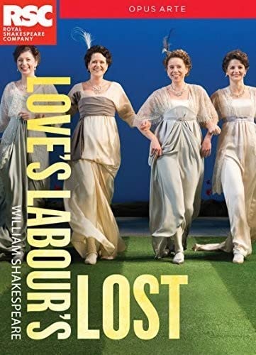 DVD cover for Shakespeare’s *Love’s Labour’s Lost* featuring four women in gowns.