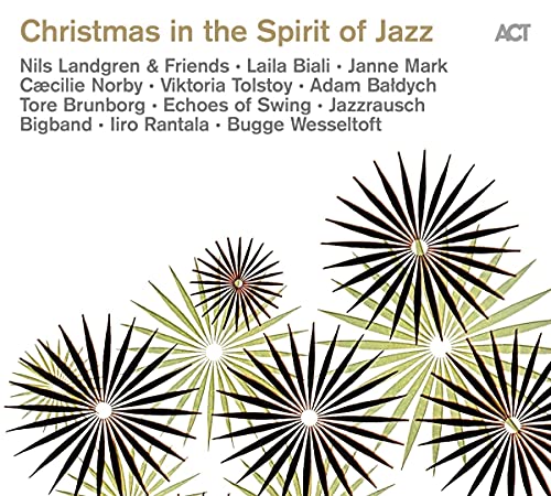 CD cover for “Christmas In The Spirit Of Jazz” with abstract green design.
