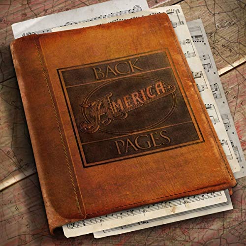 America's "Back Pages" CD in a brown, book-like case with sheet music.
