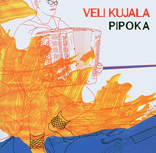 CD cover for Veli Kujala’s “Pipoka” featuring an illustrated accordion player.