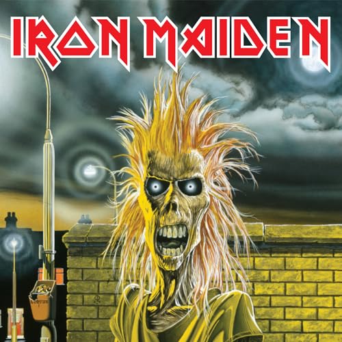 Iron Maiden album cover featuring Eddie, a skeletal figure with wild hair.