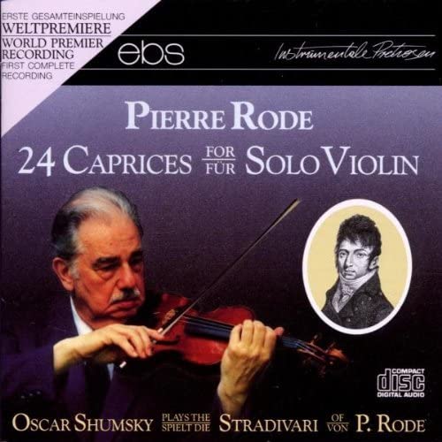 CD cover featuring violinist Oscar Shumsky and composer Pierre Rode’s portrait.