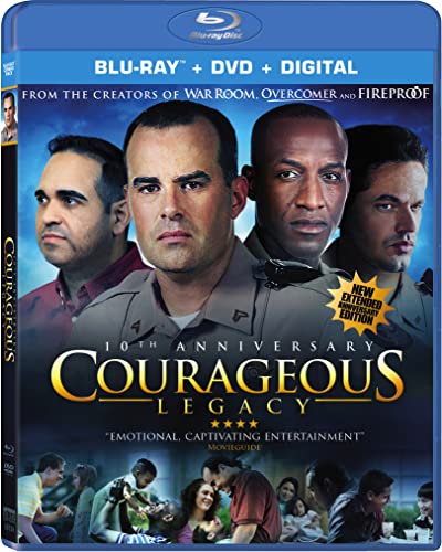 Courageous Legacy" Blu-ray case featuring four men in uniform, film imagery below.