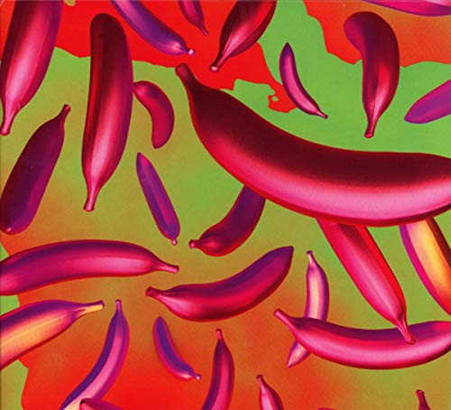 CD cover with a colorful, repeating pattern of pink bananas.