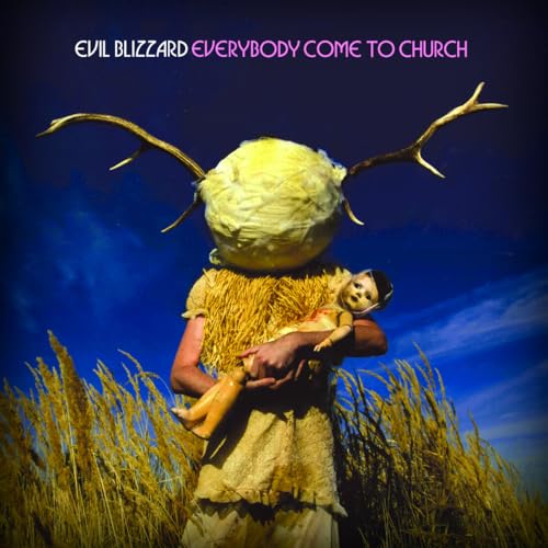 CD cover: figure with antlers, straw, and a doll in a field.