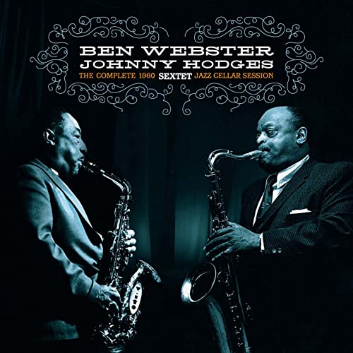 Ben Webster and Johnny Hodges playing saxophones on album cover.