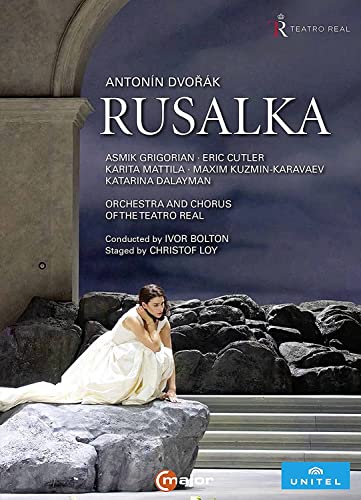 DVD cover for Dvorak’s Rusalka opera featuring a woman in a white gown.