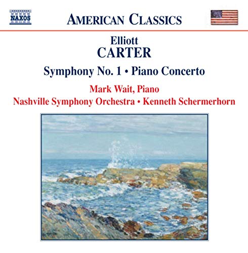 CD cover for Elliott Carter compositions with ocean painting.