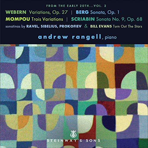 CD cover for Andrew Rangell’s “Bill Evans: From the Early 20th Vol. 2” with abstract art.