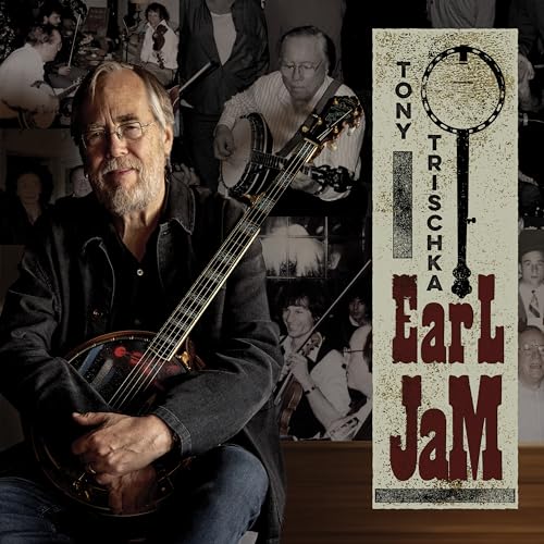CD cover featuring Tony Trischka with a banjo, and band portraits.