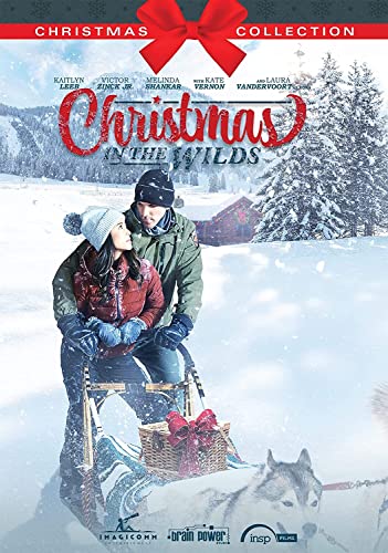 DVD cover for "Christmas In The Wilds" featuring a couple on a sled.