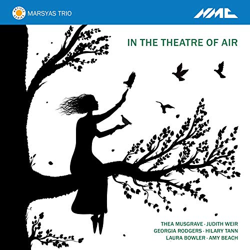 CD cover: Silhouette of a woman reaching for birds in a tree.