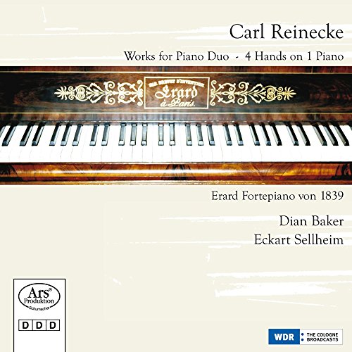 CD cover featuring a vintage piano and composer Carl Reineckeās name.