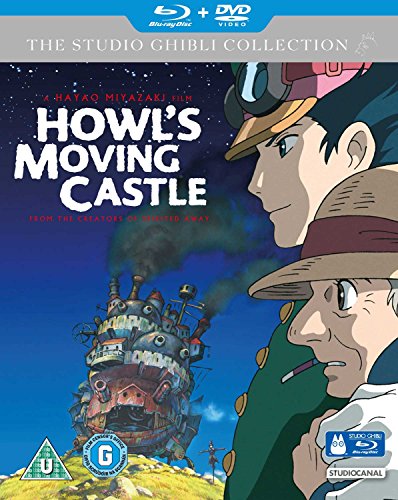 “Howl’s Moving Castle” Blu-ray cover featuring characters and the castle.
