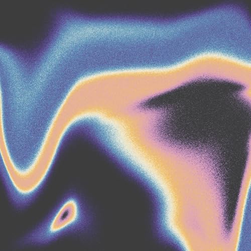Abstract vinyl record cover with swirling blue, yellow, and black textures.