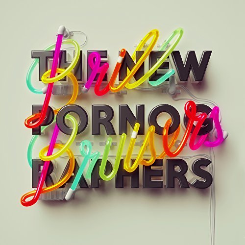 Album cover for The New Pornographers’ “Brill Bruisers” with neon lettering.